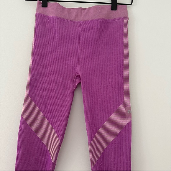 Alo Illusion Seamless High-Waist Leggings Limited Electric Violet/Acid Lime - Picture 5 of 9